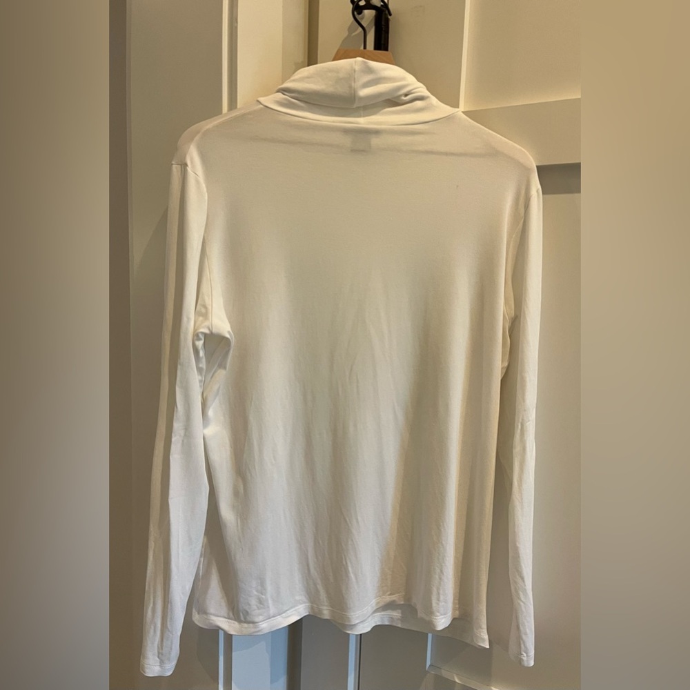Pure Amici White Long Sleeve Women's Turtleneck - Picture 3 of 4